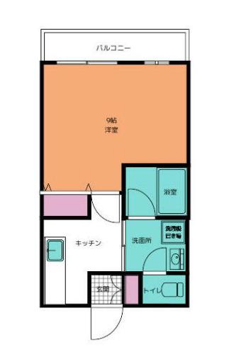 アルファー中島(1K/1階)の間取り写真