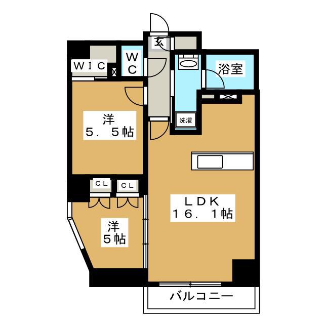 KDXレジデンス三鷹(2LDK/11階)の間取り写真