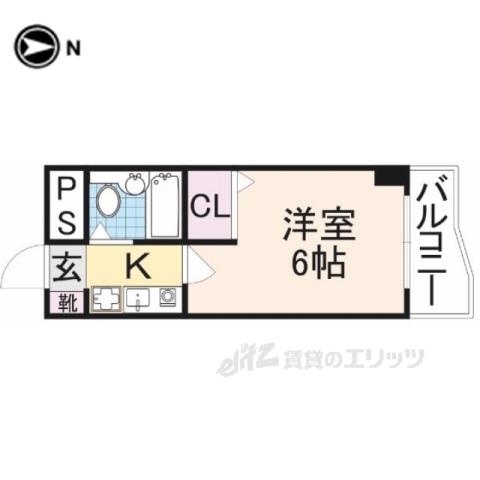 シティパレス富雄北(1K/3階)の間取り写真