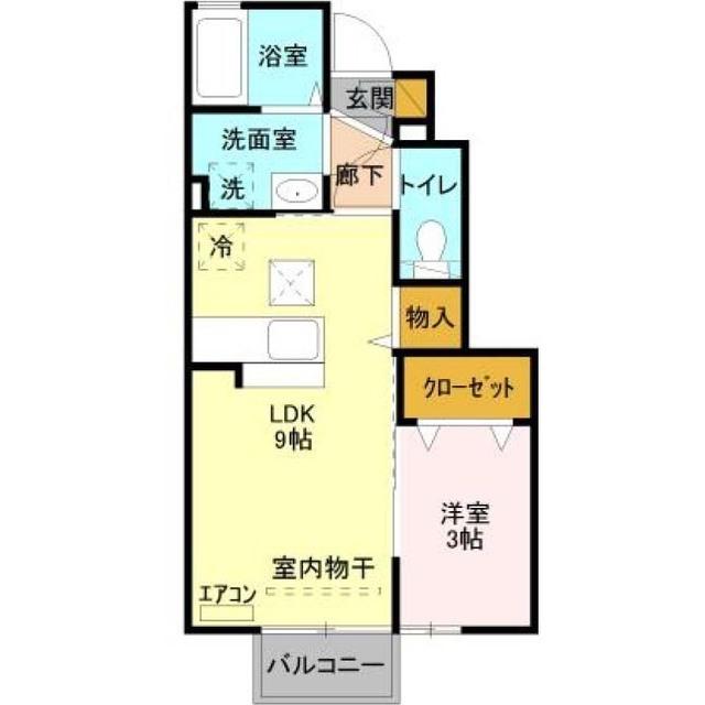 SPRING COURT(1LDK/1階)の間取り写真