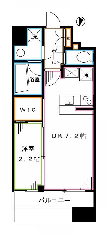アジールコフレ中野坂上(1DK/9階)の間取り写真