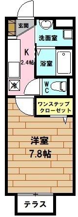 オン・ザ・ロード川越(1K/2階)の間取り写真
