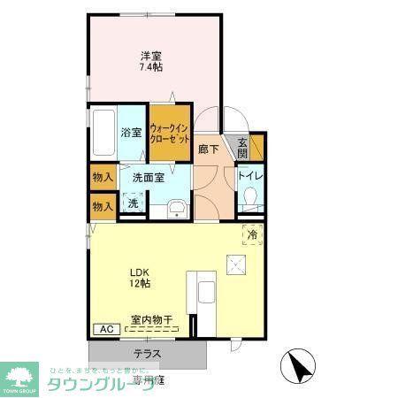 ヴァンガード II(1LDK/1階)の間取り写真