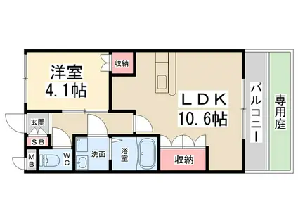 ルミナスII(1LDK/1階)の間取り写真