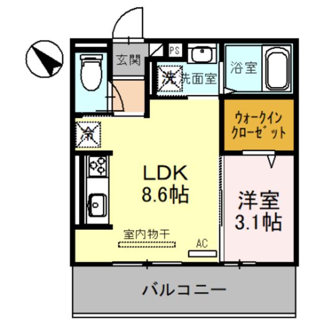COZY COTE 上鳥羽(1LDK/3階)の間取り写真