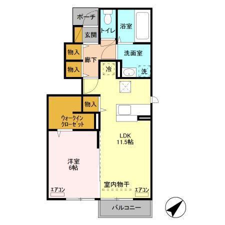 MISTRALI(1LDK/1階)の間取り写真