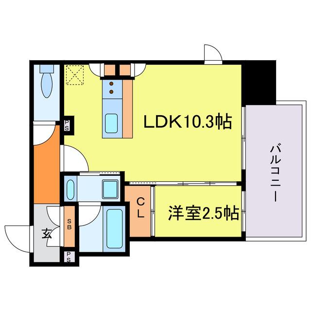 シーズンフラッツ福島(1LDK/7階)の間取り写真