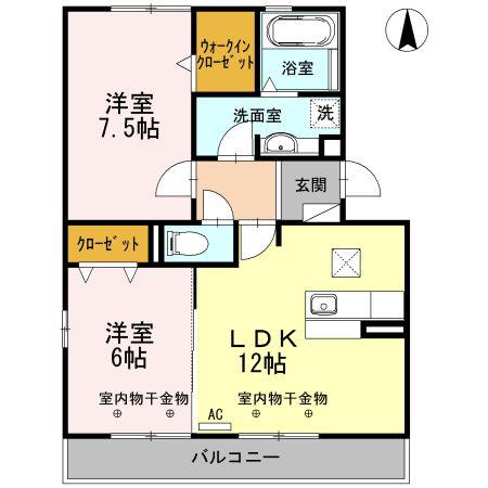 PREMIERVIOLET(2LDK/1階)の間取り写真