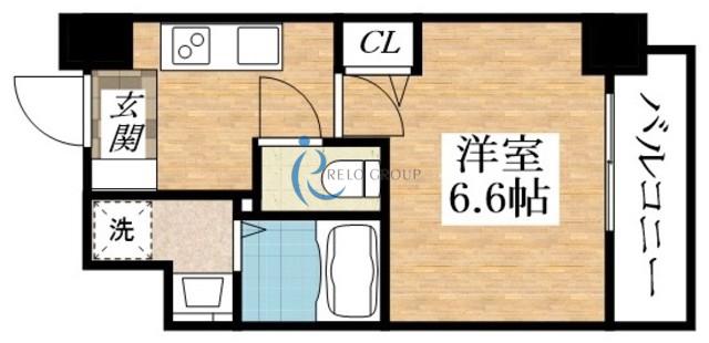 プレデコート北田辺(1K/7階)の間取り写真