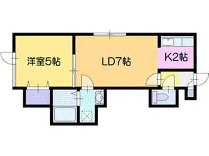 ココール(1LDK/2階)の間取り写真