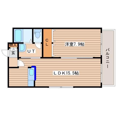 フェバリット弐番館(1LDK/4階)の間取り写真