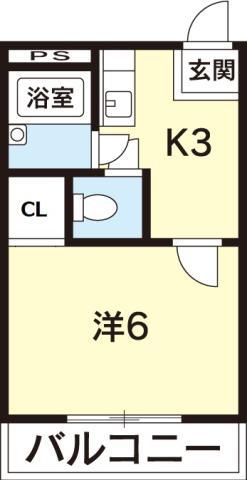 長野ハイツ(1K/4階)の間取り写真
