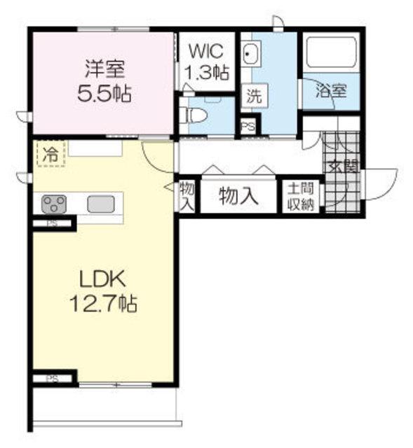 シャーメゾン上杉山(1LDK/2階)の間取り写真