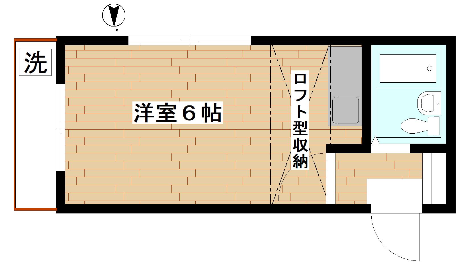 シャトー小林(ワンルーム/1階)の間取り写真