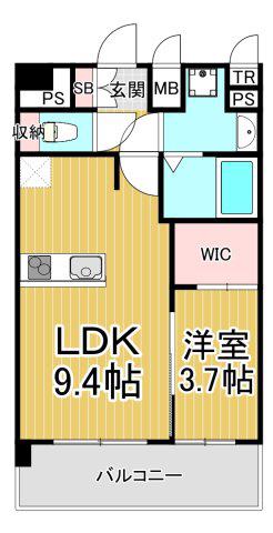 プレサンス尼崎アルモナ(1LDK/14階)の間取り写真