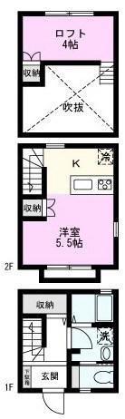 ベルビュー草加(ワンルーム/1階)の間取り写真