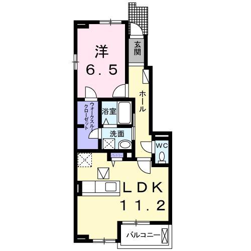 ウォーターヴィレッジ II(1LDK/1階)の間取り写真