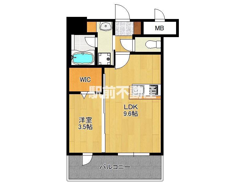 エンクレスト博多駅南GRACE(1LDK/9階)の間取り写真