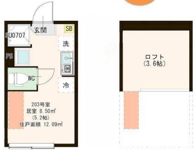 メゾン フルール 小岩駅前(ワンルーム/2階)の間取り写真