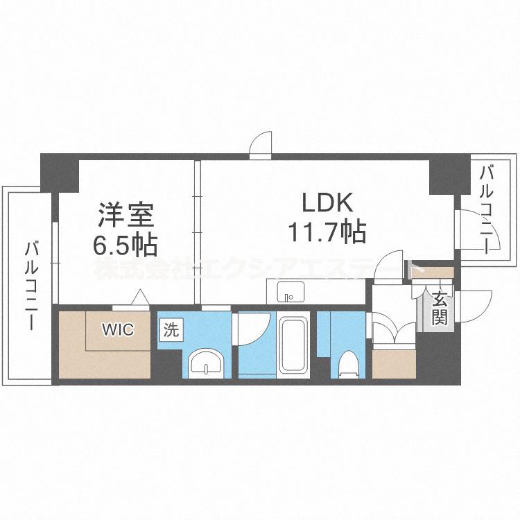 レジデンス西梅田(1LDK/11階)の間取り写真