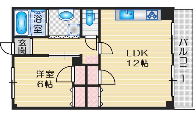 第一マンション寺直(1LDK/7階)の間取り写真