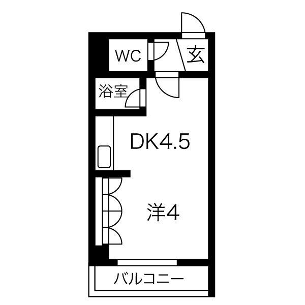 ヴァンクール北5条(ワンルーム/6階)の間取り写真