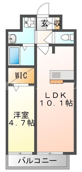 リィリィエ西三荘駅前(1LDK/4階)の間取り写真
