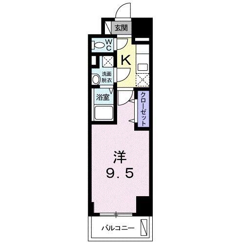 ラ ルーチェ(1K/9階)の間取り写真