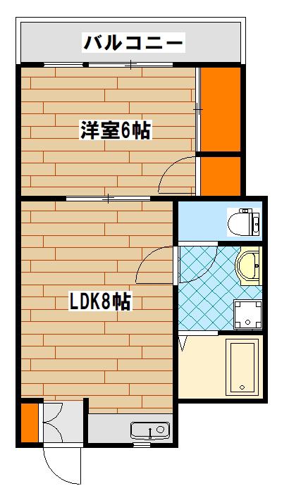 荻野ビル(1LDK/5階)の間取り写真