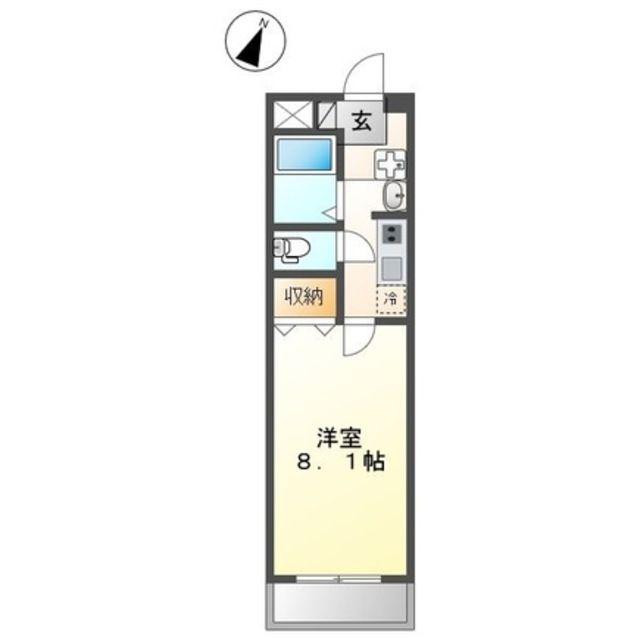 SUN CROSS ROADサンクロスロード(1K/3階)の間取り写真