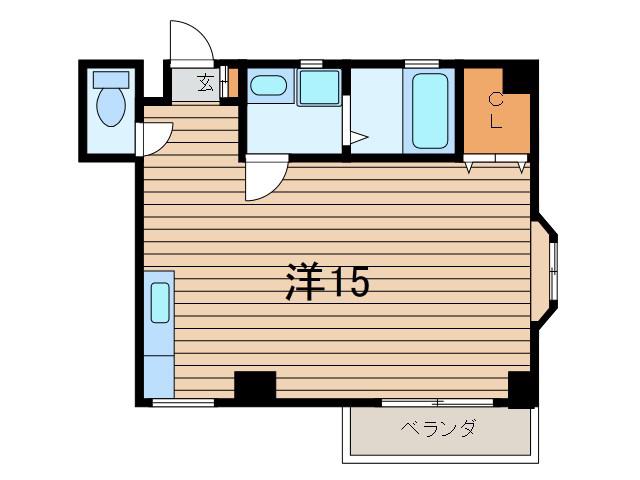 クレッセントハウス(ワンルーム/1階)の間取り写真