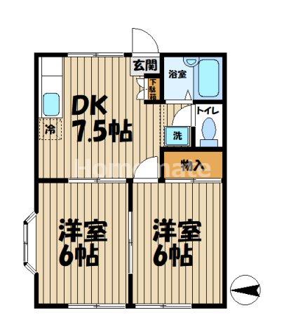 MAISON ISHII(2DK/1階)の間取り写真
