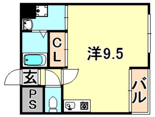 平野エスペランス(ワンルーム/2階)の間取り写真