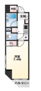 NSコート139REX新橋(1K/9階)の間取り写真