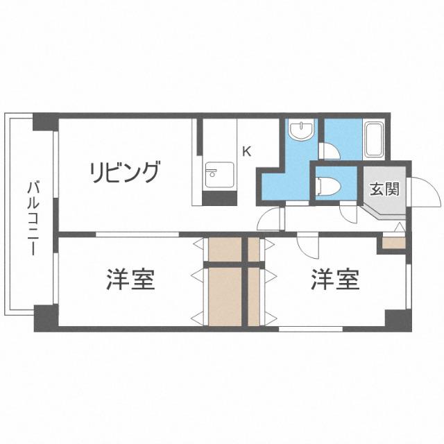 MUR95(2LDK/3階)の間取り写真
