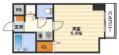 エスティライフ梅田新道(1K/4階)の間取り写真