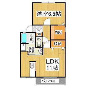 グランシャリオB(1LDK/2階)の間取り写真