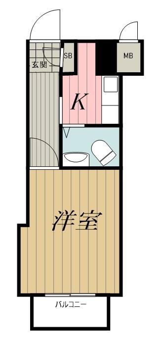 フラッツ100(1K/7階)の間取り写真