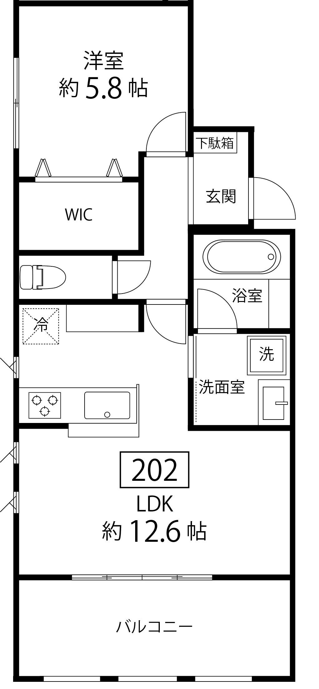 NORD HAUS(1LDK/2階)の間取り写真