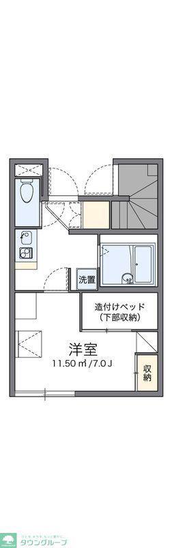 レオパレスオリエントコーポ(1K/1階)の間取り写真