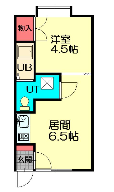 ハイツノースビラ(1DK/1階)の間取り写真