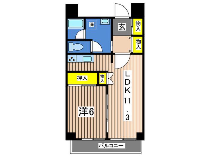 ルクソール保土ヶ谷(1LDK/3階)の間取り写真