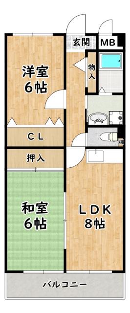 コンフォール(2LDK/3階)の間取り写真