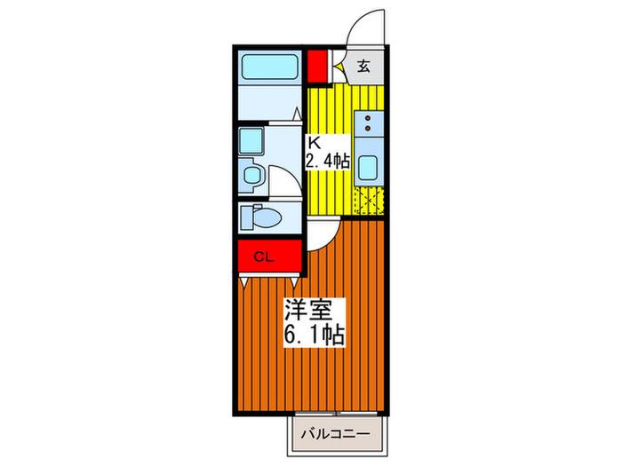 グランコート鳩ヶ谷(1K/1階)の間取り写真