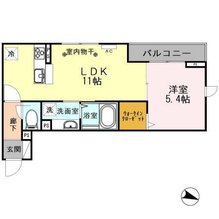 サニーヴィラ(1LDK/3階)の間取り写真
