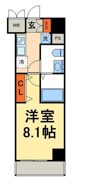 グランスタイル浅草(1K/9階)の間取り写真