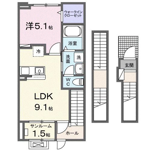 ラ・セーヌ博労(1LDK/3階)の間取り写真