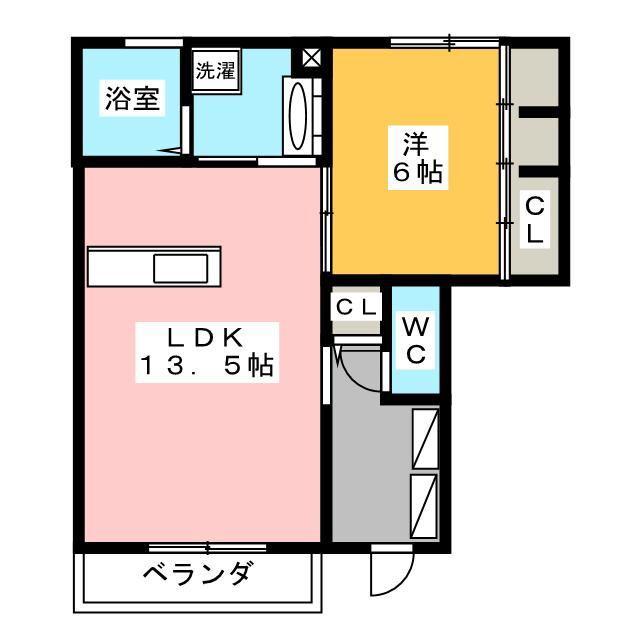 サンリットM(1LDK/1階)の間取り写真