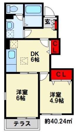 STEP III(2DK/1階)の間取り写真