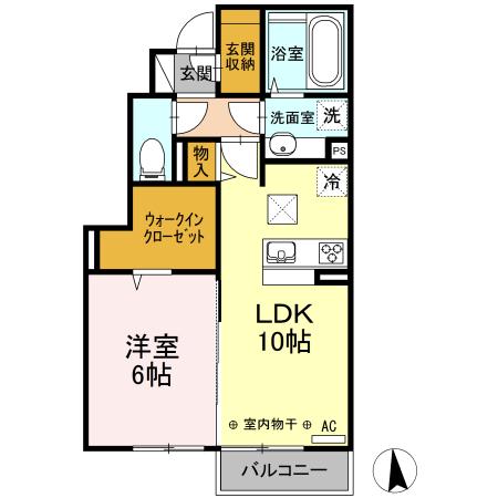 アーバンハイツ30 A棟(1LDK/1階)の間取り写真